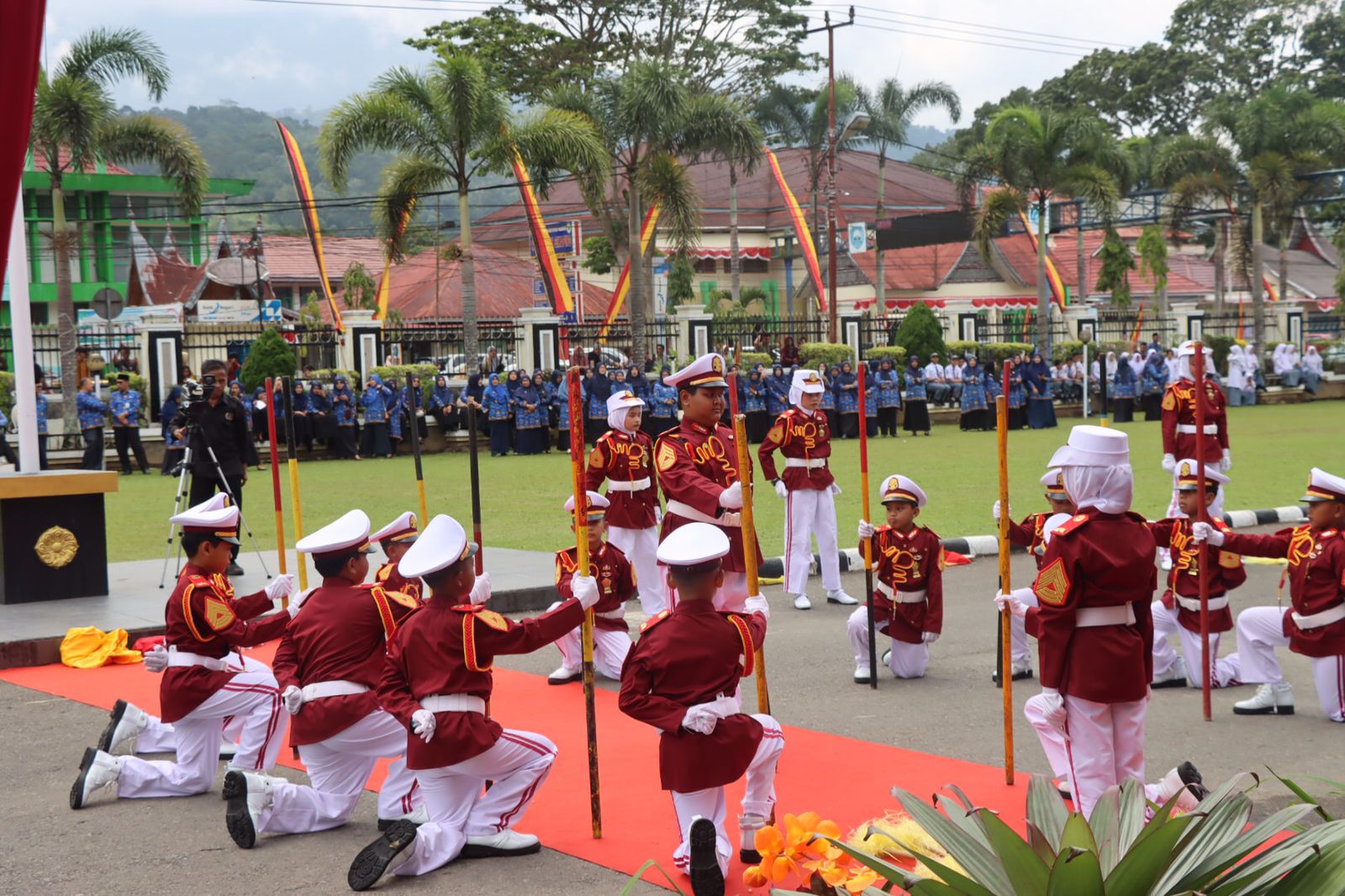 Pocil  Binaan Polres Pasaman Tampil Memukau Dalam Peringatan Hut RI ke 79 di Lubuk Sikaping