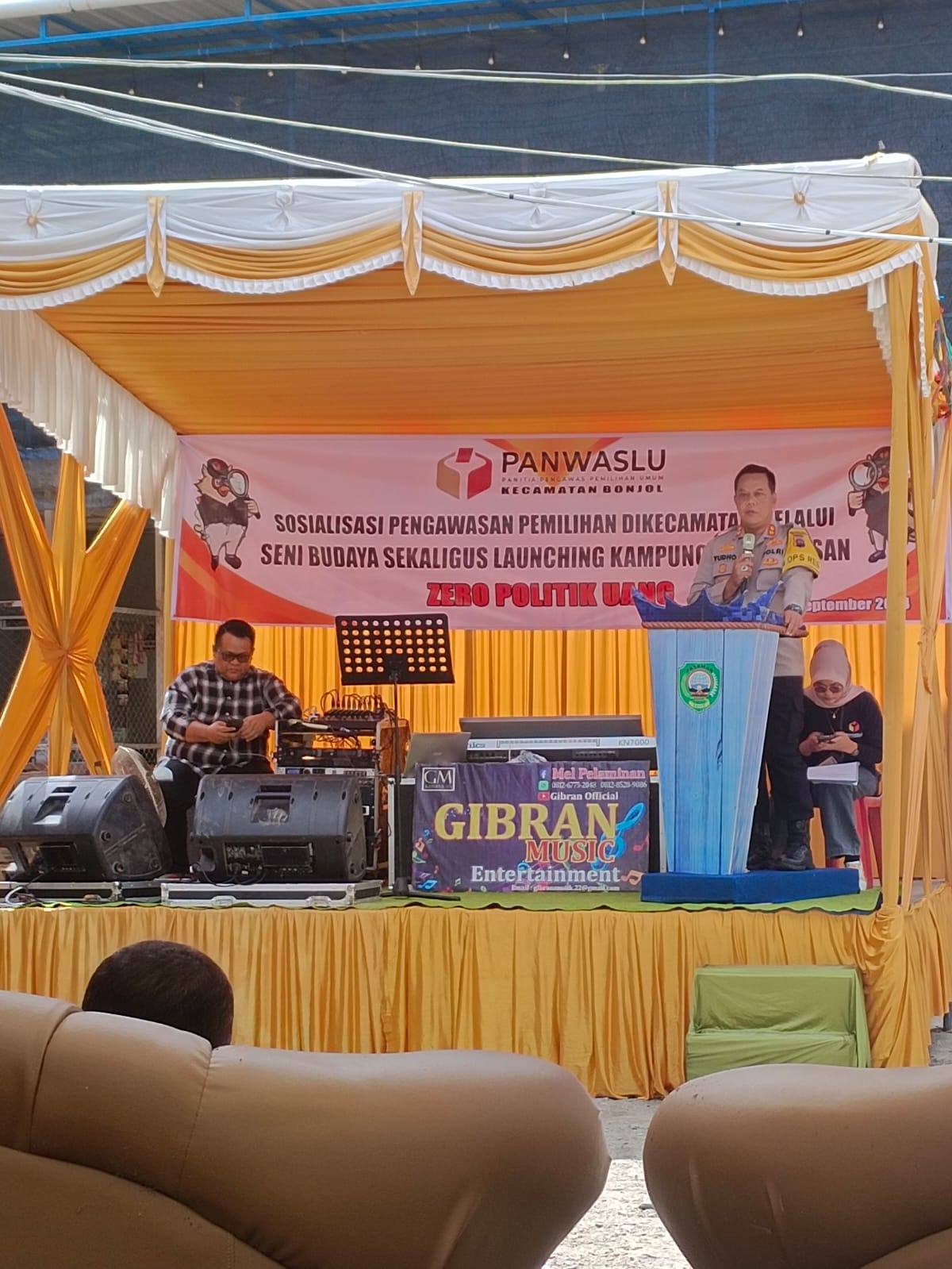 Kapolres Pasaman Hadiri Sosialisasi Pengawasan Pemilihan Umum Dan launcing Kampung Pengawasan Zero Politik Uang. 