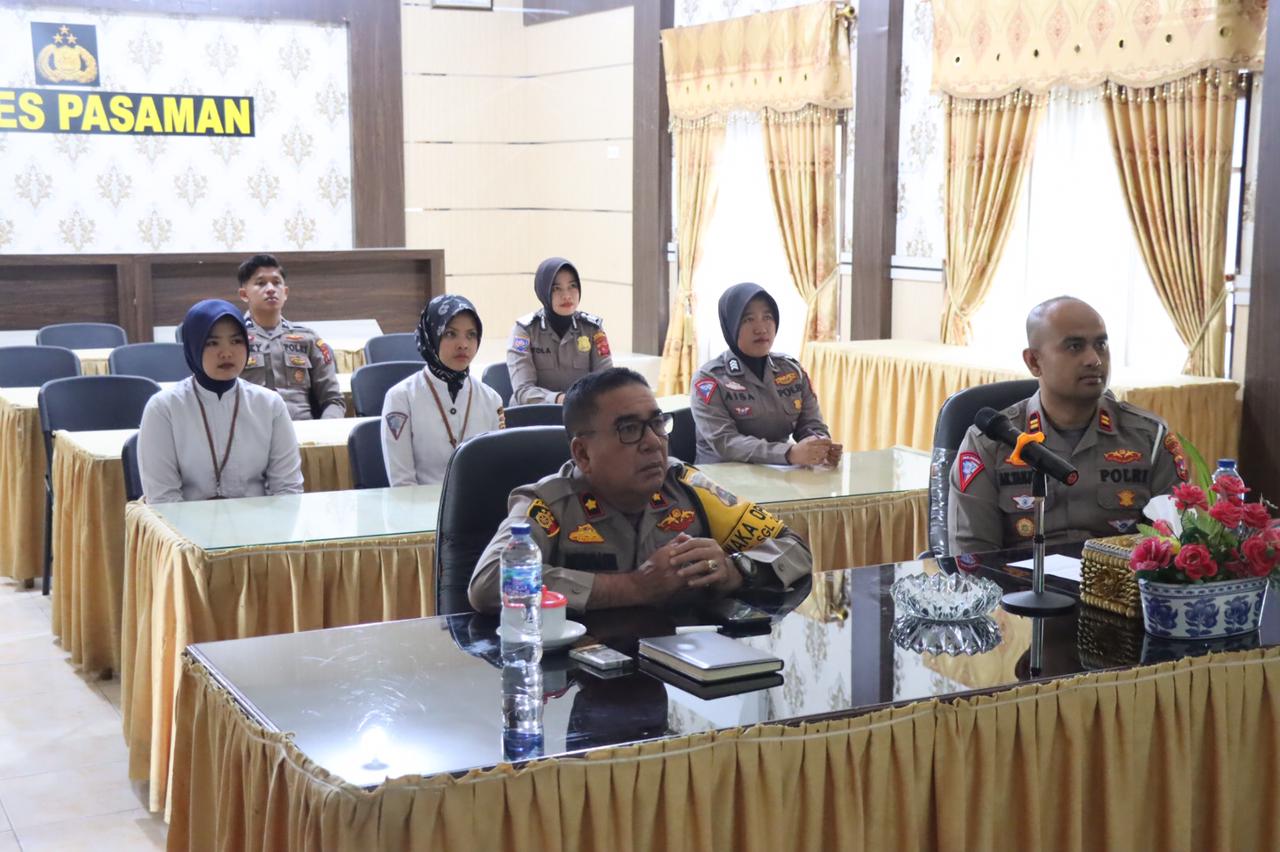 Wakapolres Pasaman mengikuti zoom Metting Forum Belajar Bersama Program Beyond Trust 
