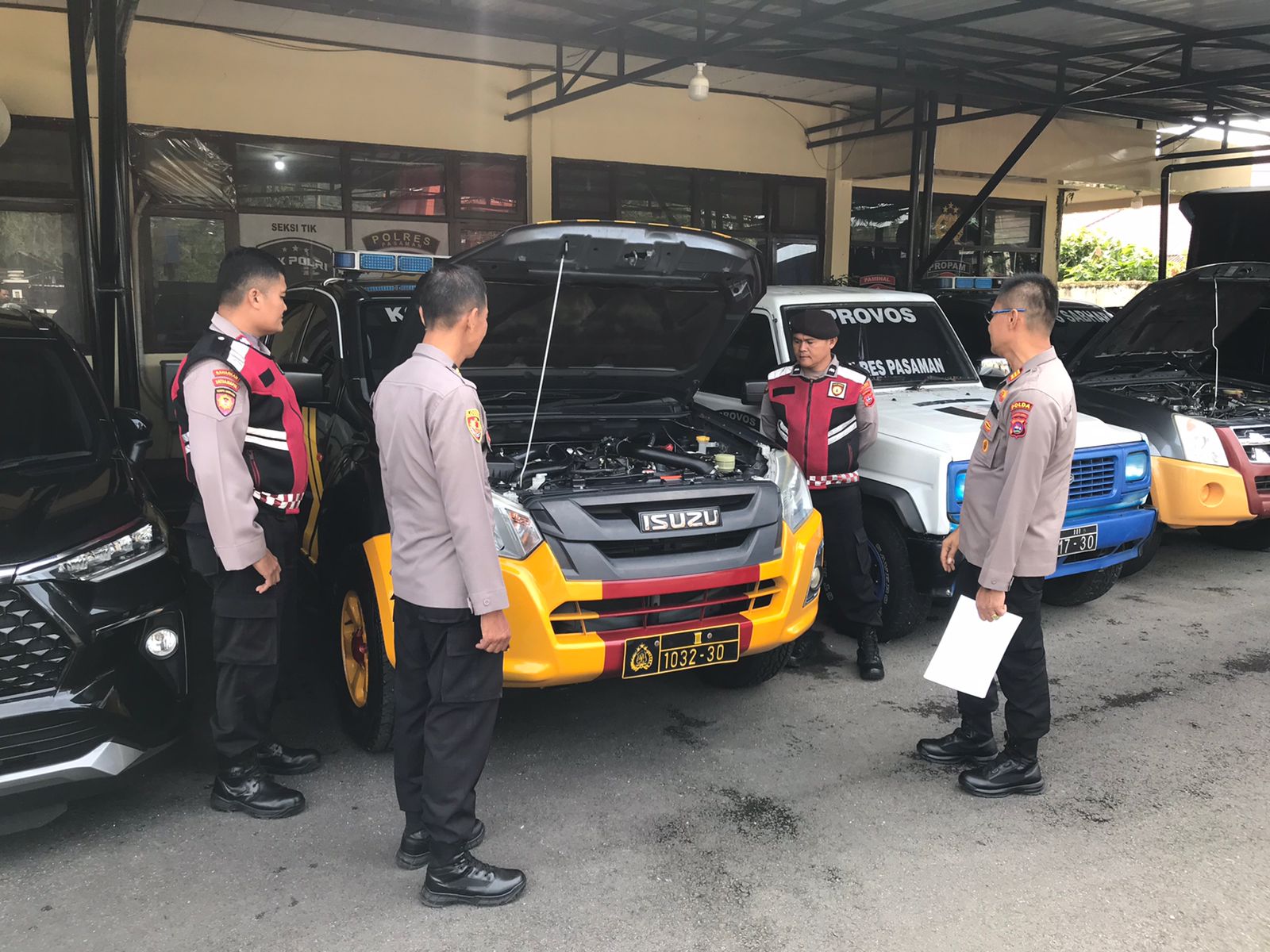 Polres Pasaman Terima Tim  Supervisi Biro Logistik Polda Sumbar Dalam Rangka Pemeriksaan Ranmor Dan Senpi