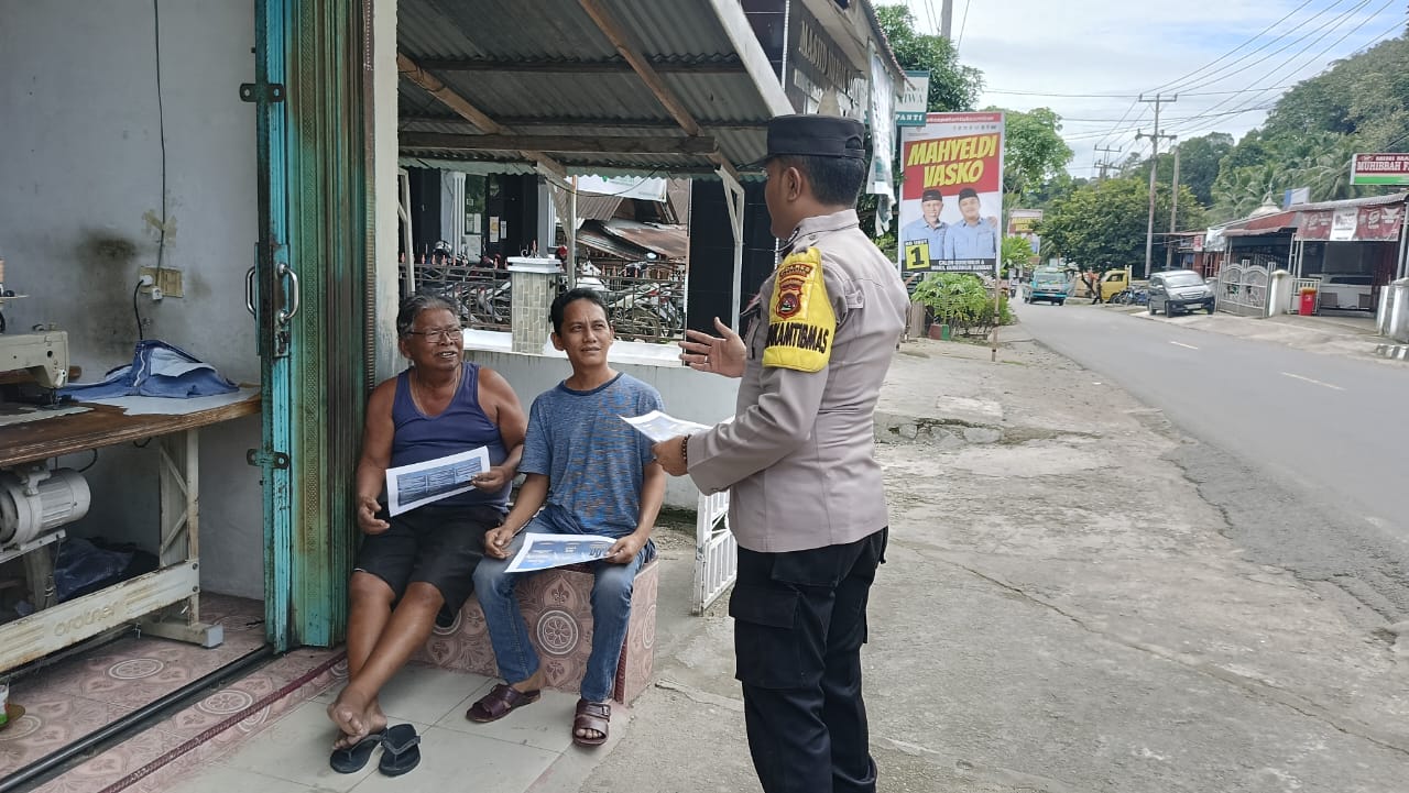 Bhabinkamtibmas Polsek mapat Tunggul  sambang /THTS Kepada Masyarakat Nagari Muara Tais