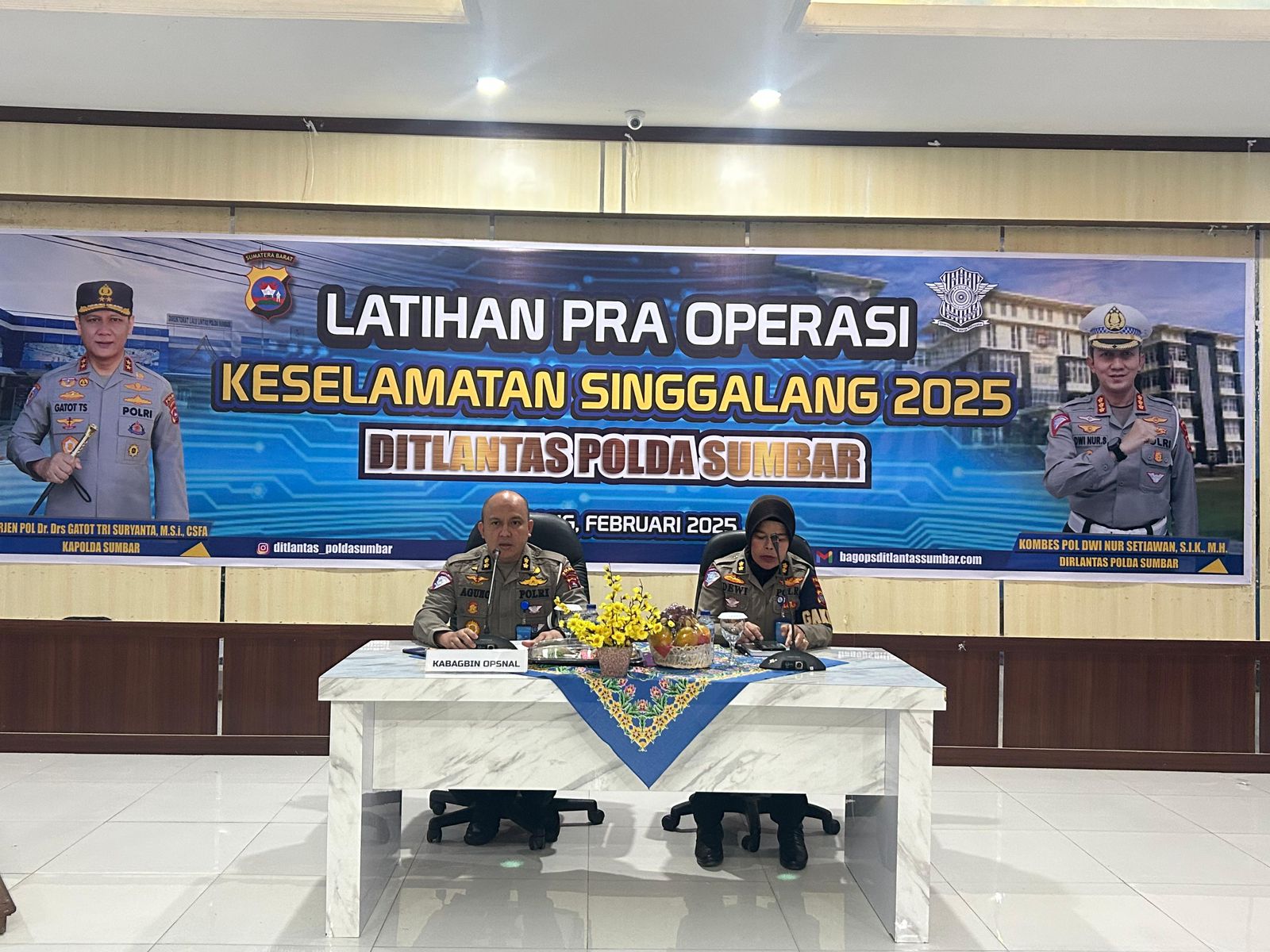 Operasi keselamatan Singgalang 2025, Dit Lantas Polda Sumbar Laksanakan Lat Pra Ops