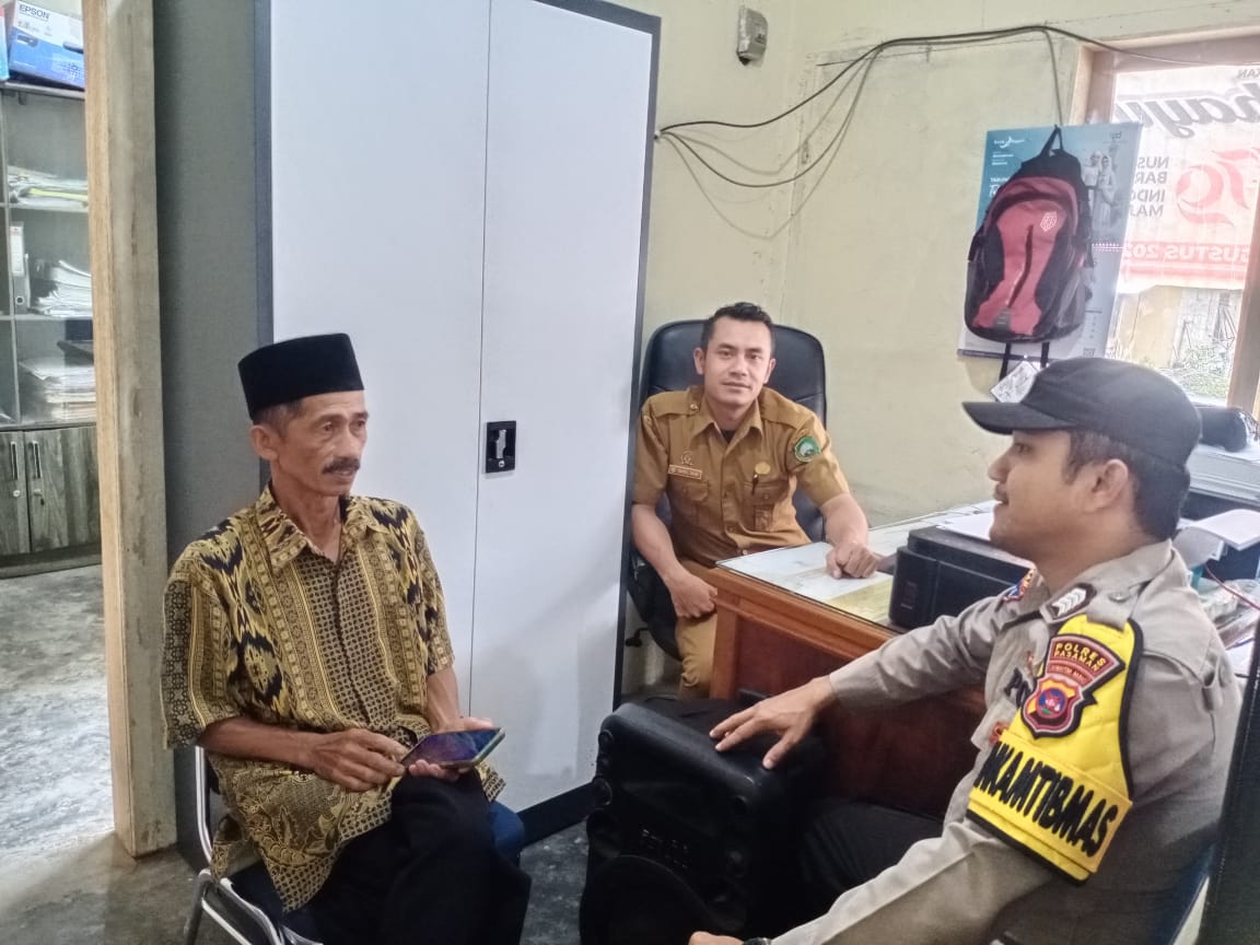 Bhabinkamtibmas Nagari Tanjuang Baringin Utara Koordinasi Dengan Kepala Jorong VII untuk mensukseskan program Asta Cita 