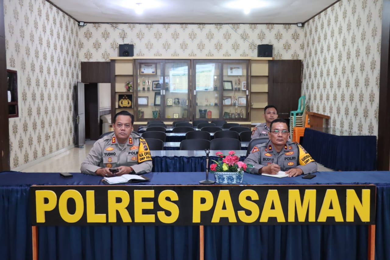 Kapolres AKBP Yudho Huntoro,S.I.K, M.I.K Kegiatan Zoom Meeting oleh Wakil Menteri Dalam Negeri tentang Rapat Kesiapan Pendanaan Pelaksanaan PSU