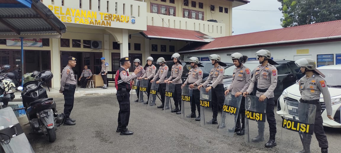 Sat Samapta Polres Pasaman Gelar Latihan Dalmas Dalam Rangka Tingkatkan Kemampuan Personil